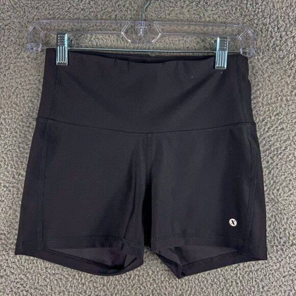 Xersion Bike Shorts Womens Small Black Mid Rise‎ Pocket Compression Unpadded - Picture 1 of 11